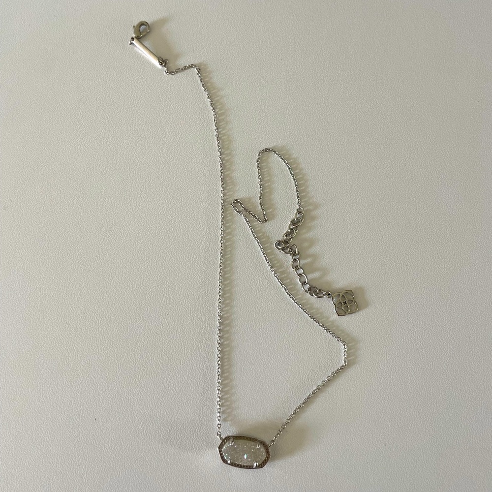 Kendra Scott Silver Crystal and White Pendant Necklace - Women's Jewelry